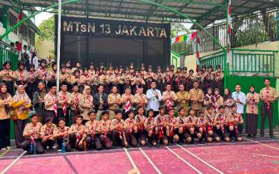 Visitasi dan Monitoring Penguatan Pendidikan Karakter Kepramukaan oleh Biro Kesra Pemprov DKI Jakarta di MTsN 13 Jakarta